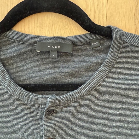 Vince - Striped T-shirt - Charcoal and Black - Size Large - Picture 4 of 8